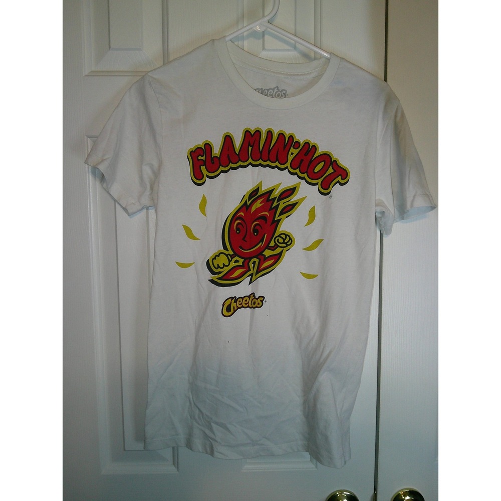 Cheetos Flamin' Hot Graphic Tee Novelty T-Shirt White Small‎